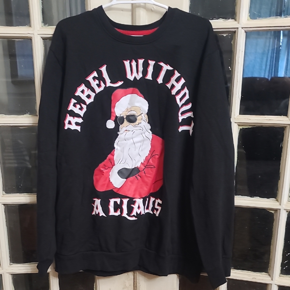 Black Santa Graphic Sweatshirt 2x